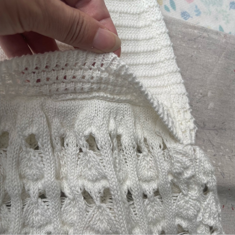 Miu Miu White Strapless Crochet Knit Dress - Picture 9 of 9